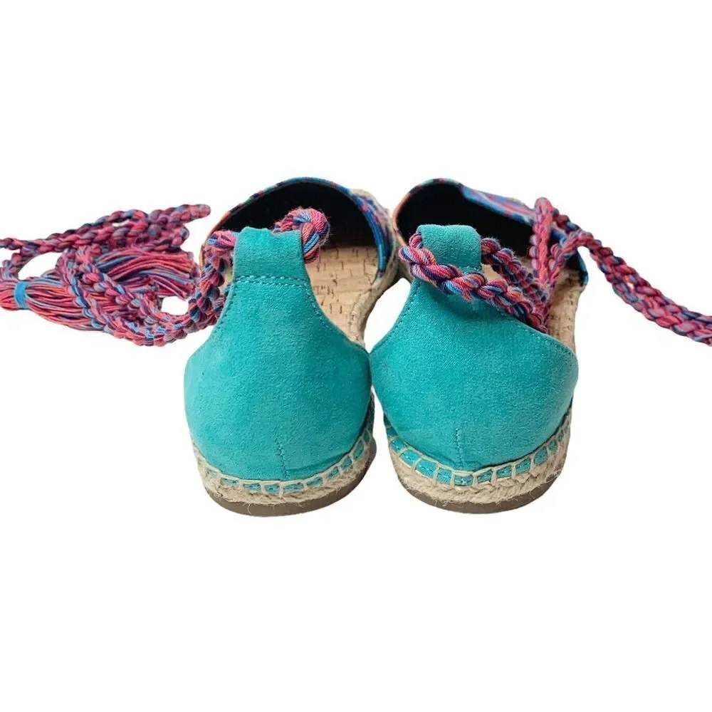 Circus by Sam Edelman Women's Lenora Canvas Espadrille Shoe Ankle Tie Size 8M